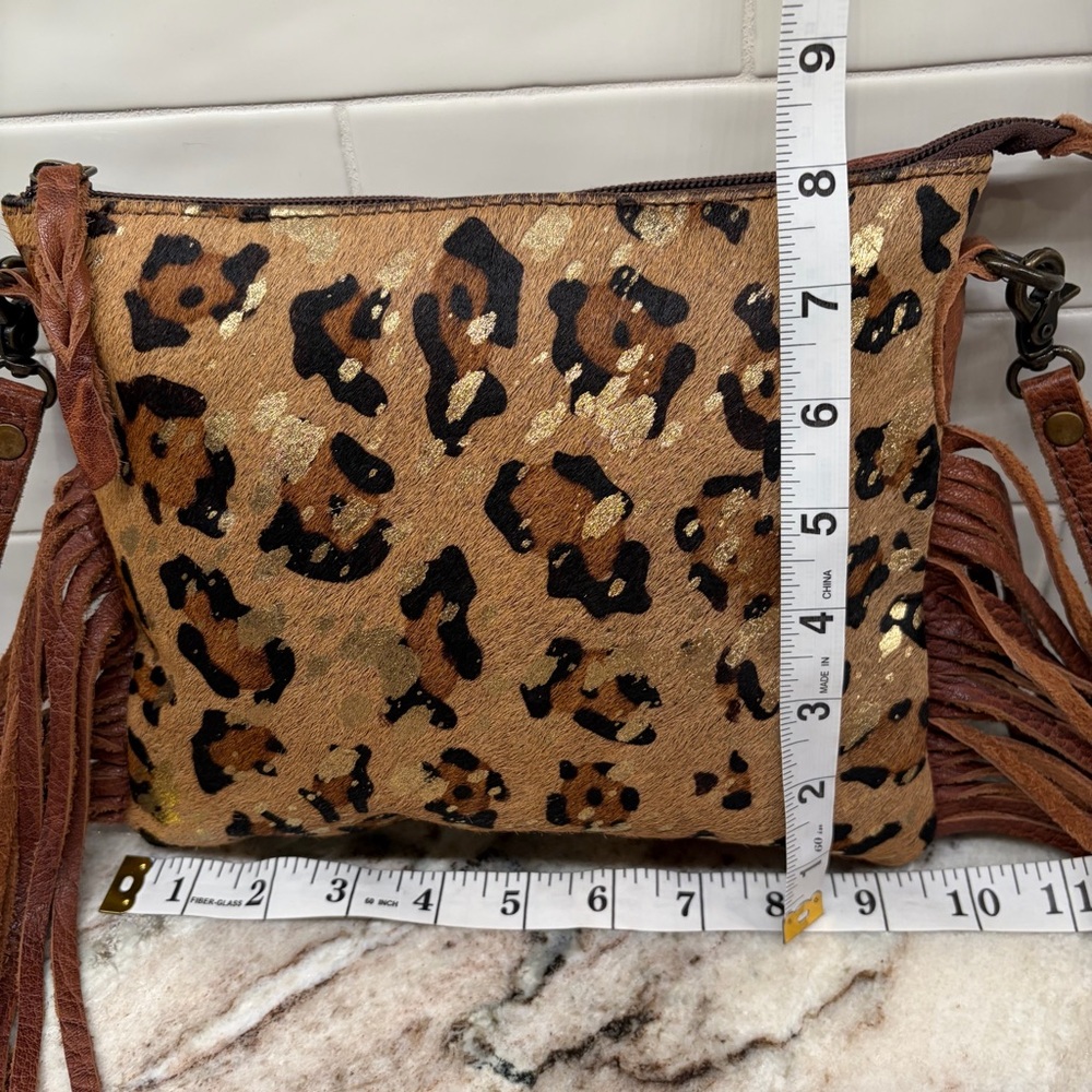 American Darling Women's Crossbody Messenger Bag Fringe Leopard Print Western - Picture 10 of 16